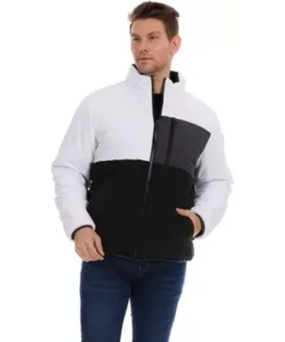 Perry Ellis Mens Colorblock Reversible Puffer