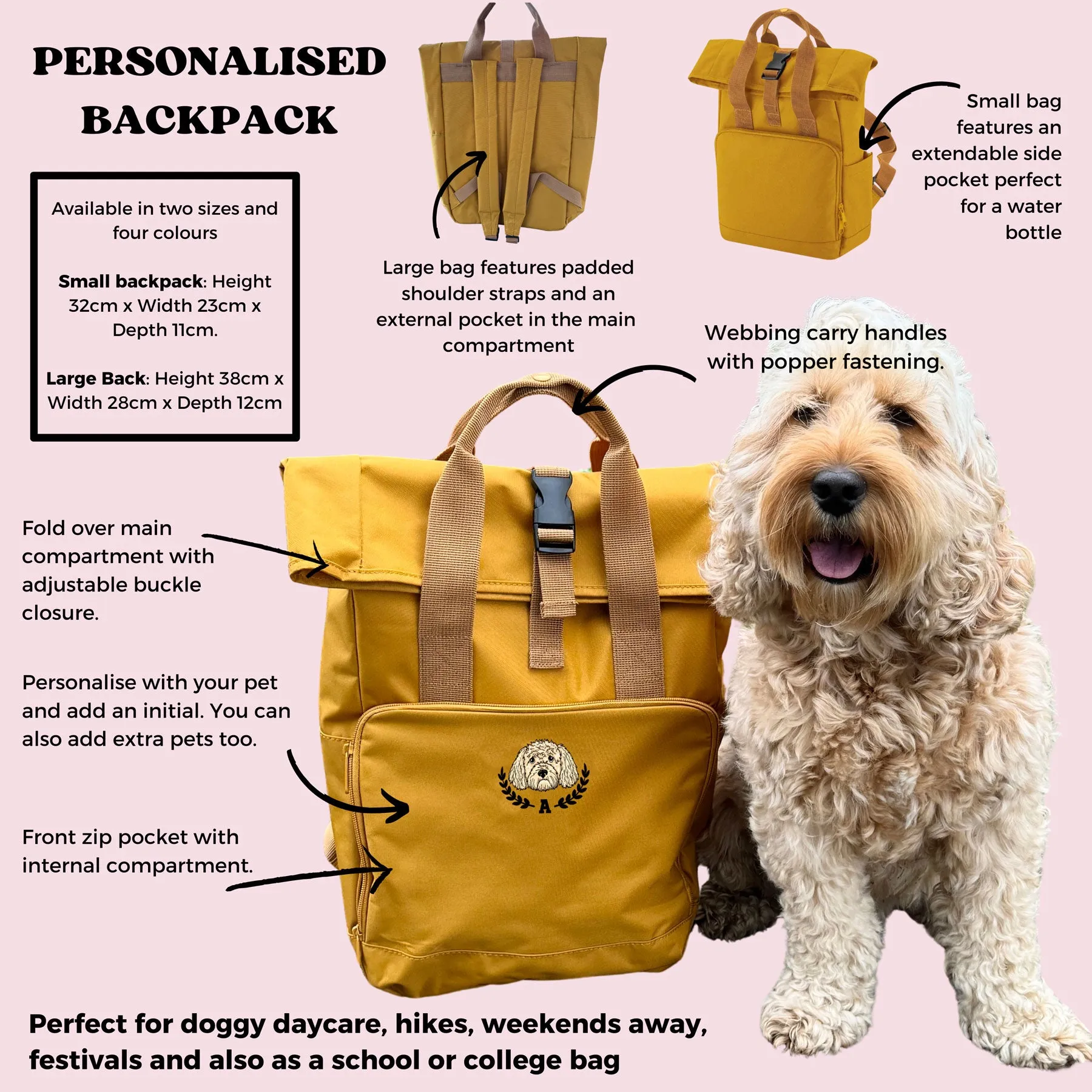 Personalised Dog Backpack