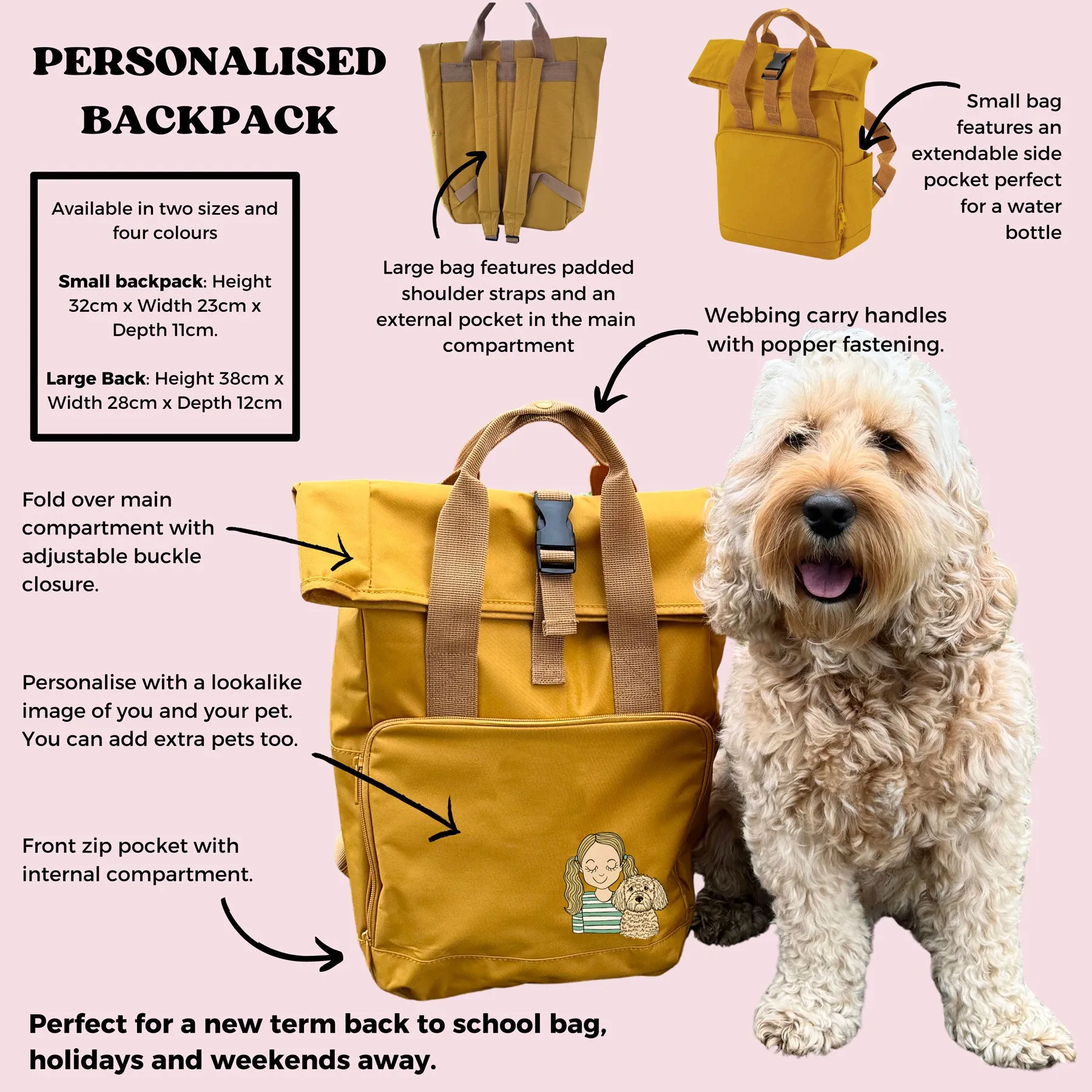 Personalised You and Your Dog Children's Backpack