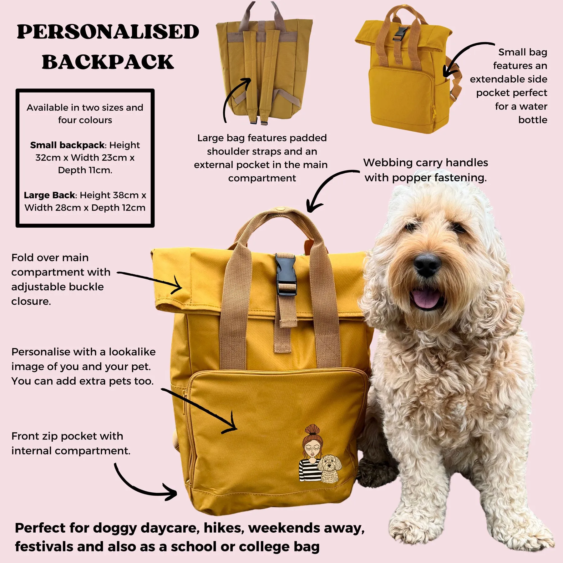 Personalised you and your Pet Backpack