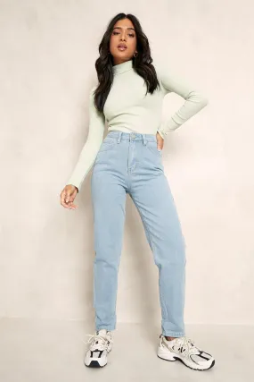 Petite High Rise Mom Jeans