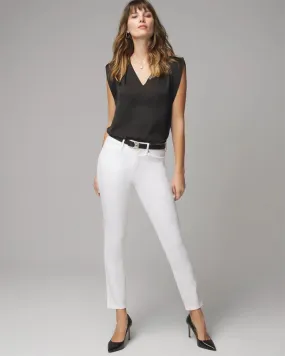 Petite High-Rise White Straight Jeans