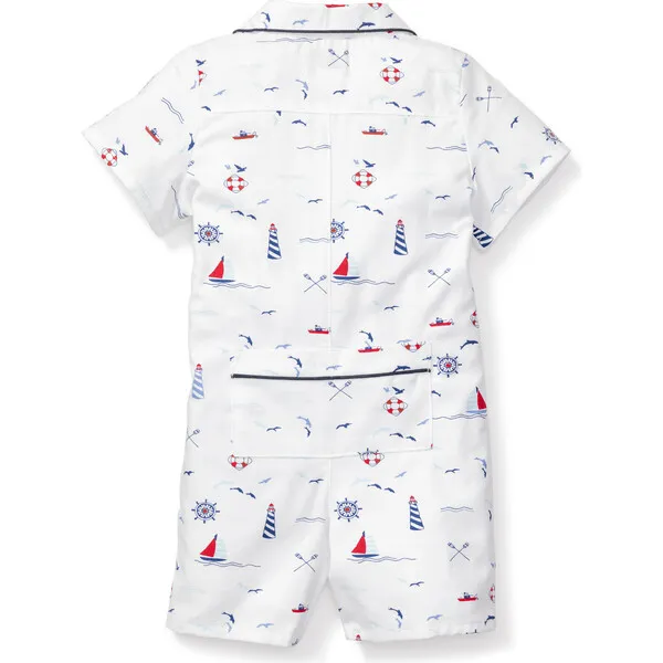 Petite Plume Classic Romper, Sail Away