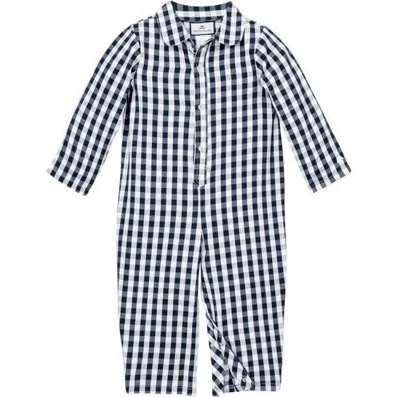 Petite Plume Navy Gingham Romper