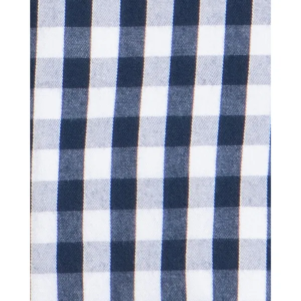 Petite Plume Ruffled Romper, Navy Gingham