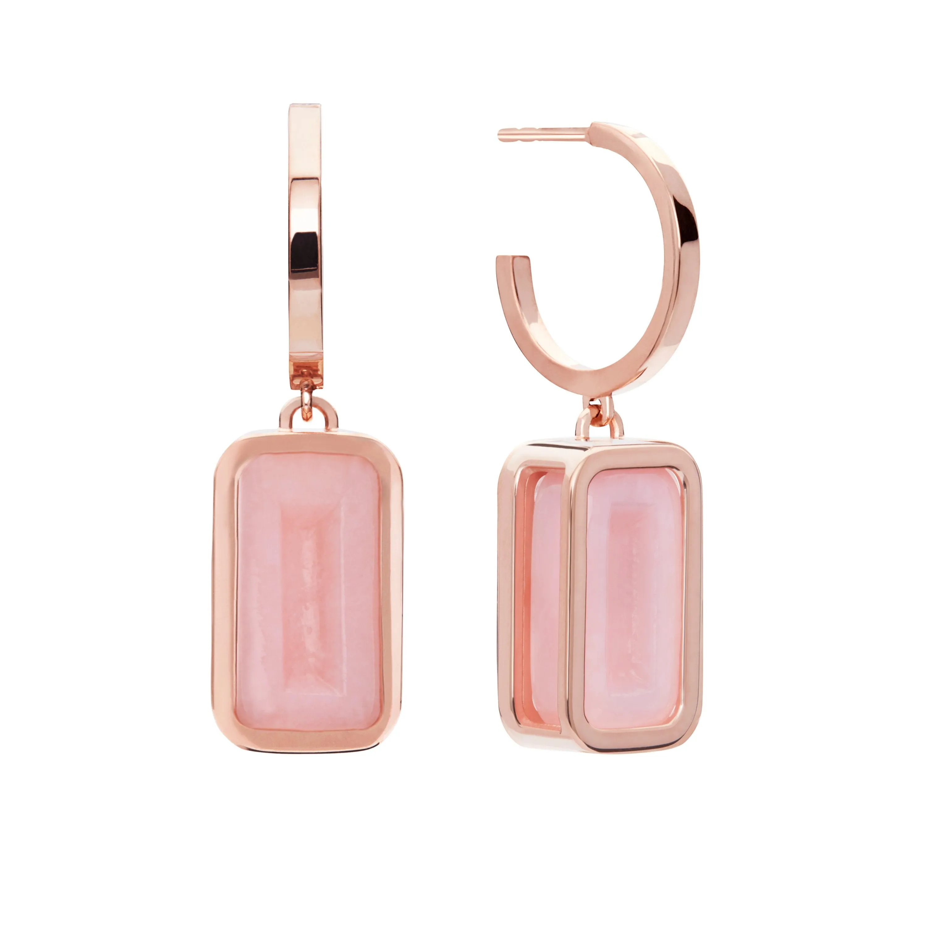 Pfefferminz hoops grapefruit rose gold with pink opal