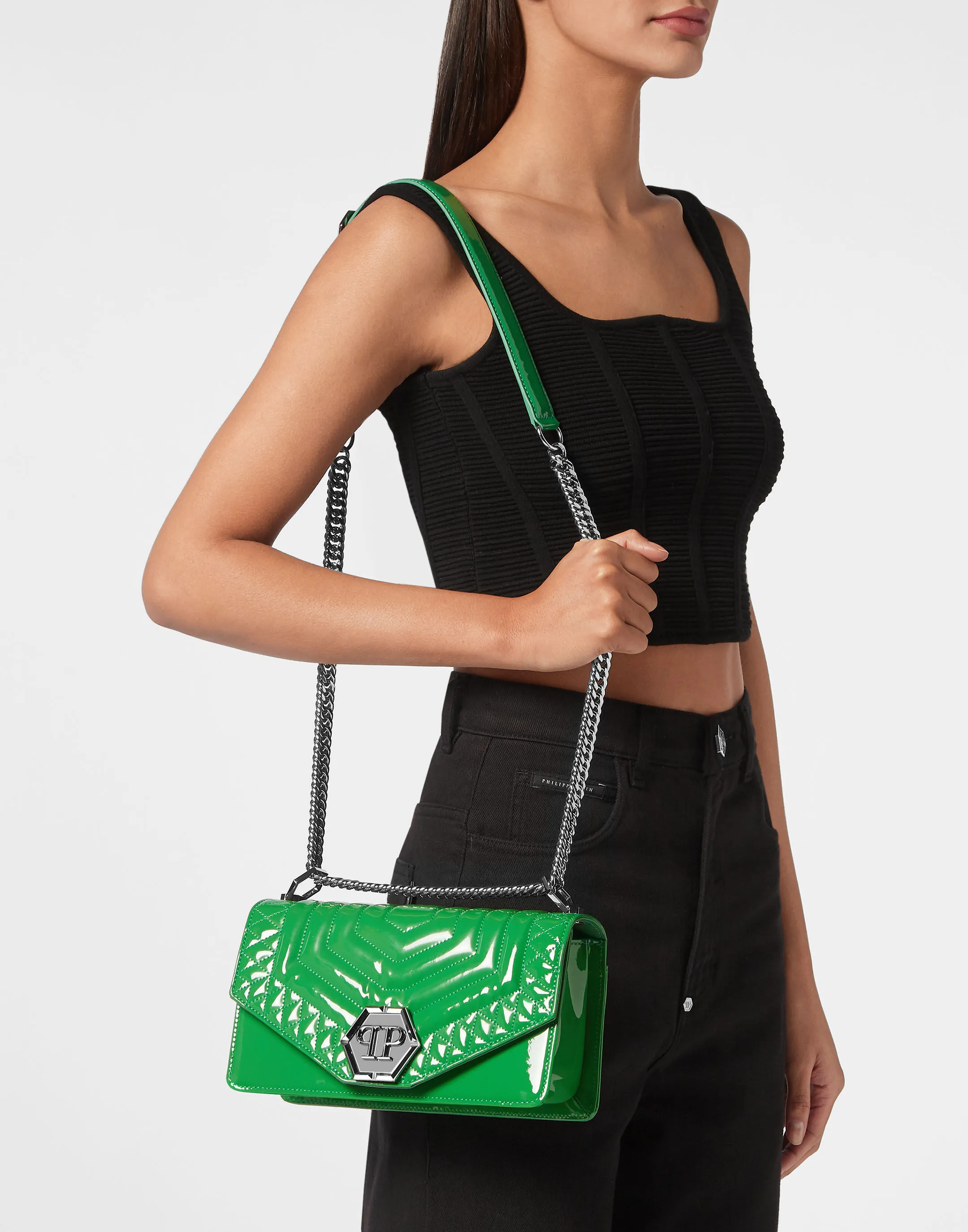 PHILIPP PLEIN Medium Shoulder Bag Hexagon