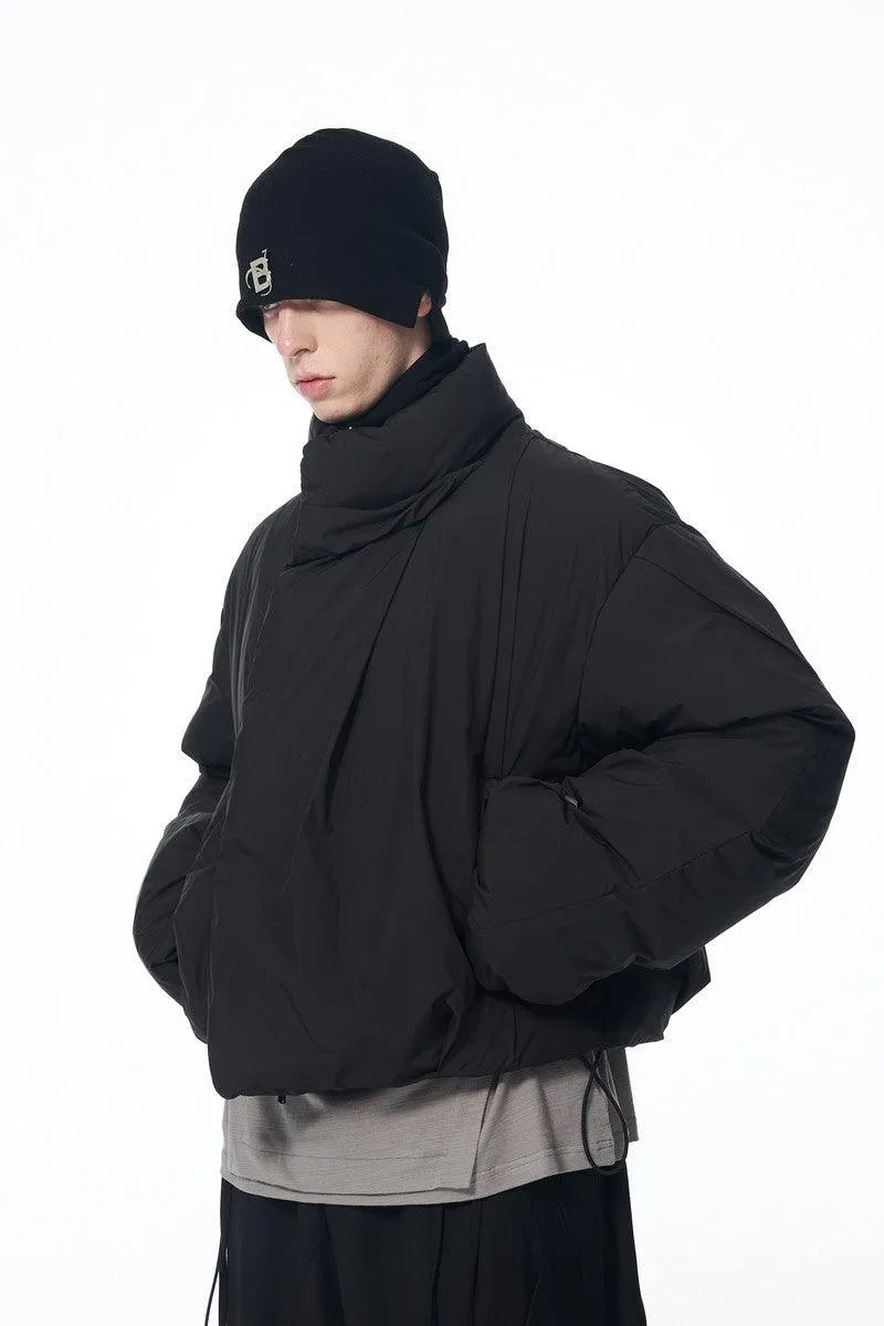 Pinch Pleated Logo Short Down Jacket