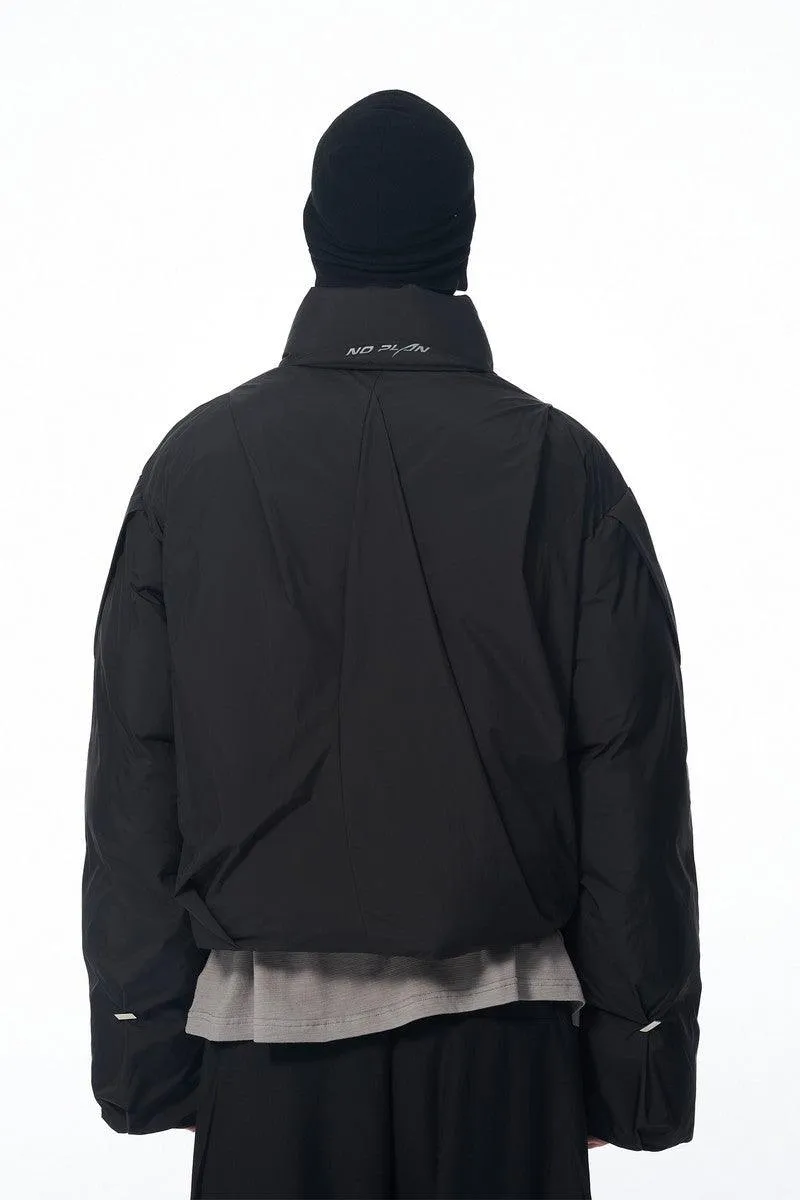 Pinch Pleated Logo Short Down Jacket