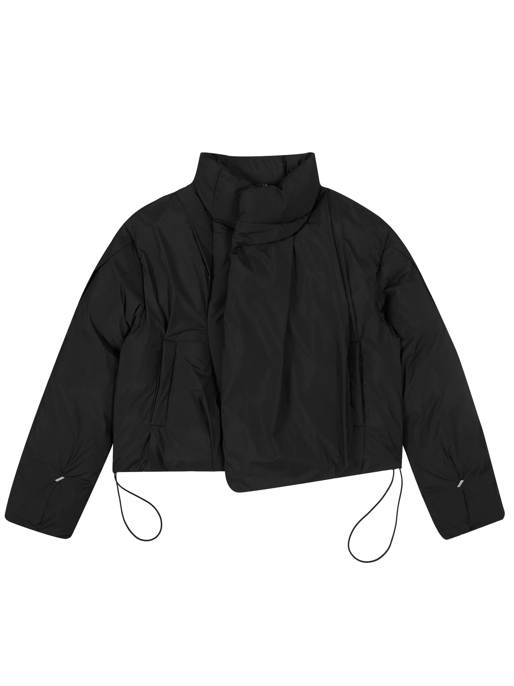 Pinch Pleated Logo Short Down Jacket