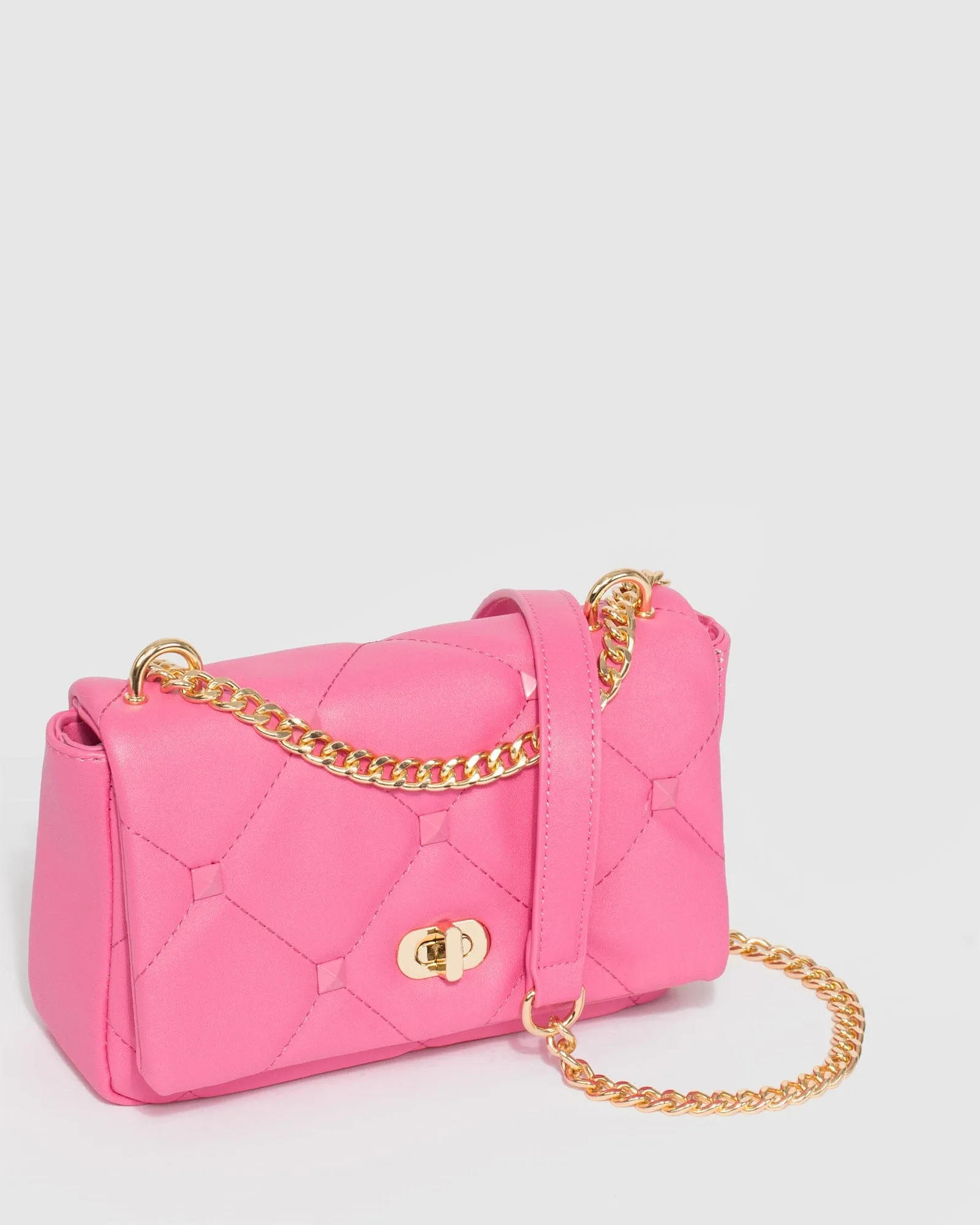 Pink Claire Quilt Crossbody Bag