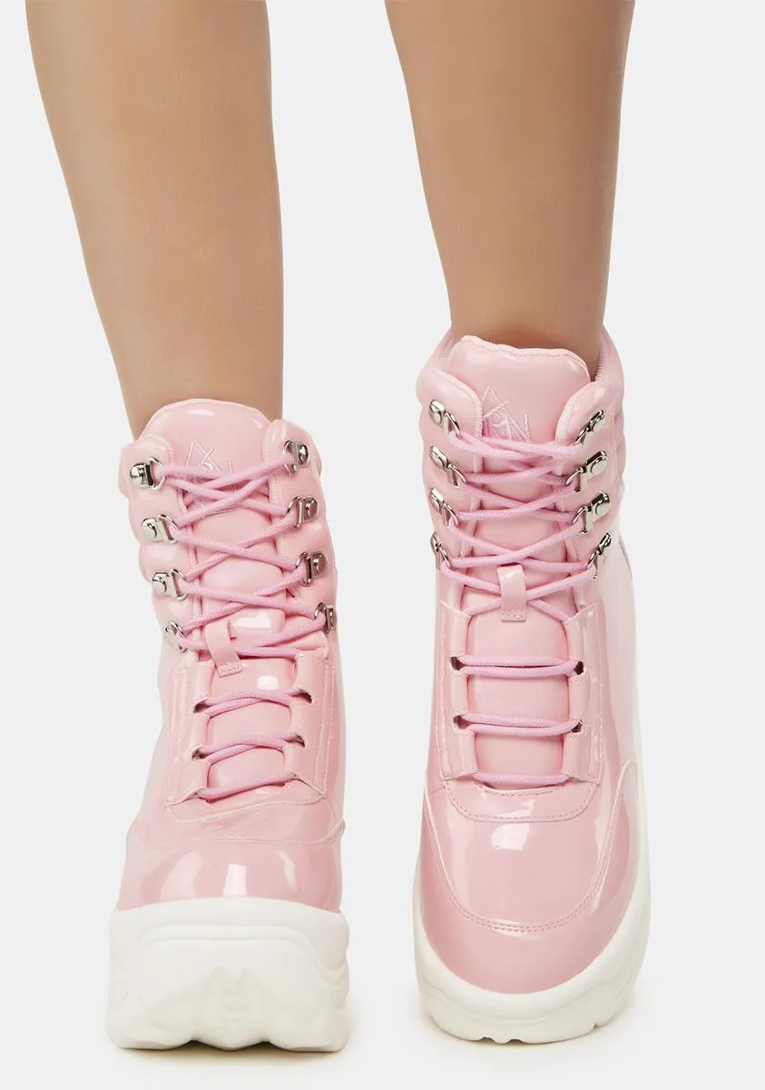 Pink Matrixx Hi Platform Sneakers-