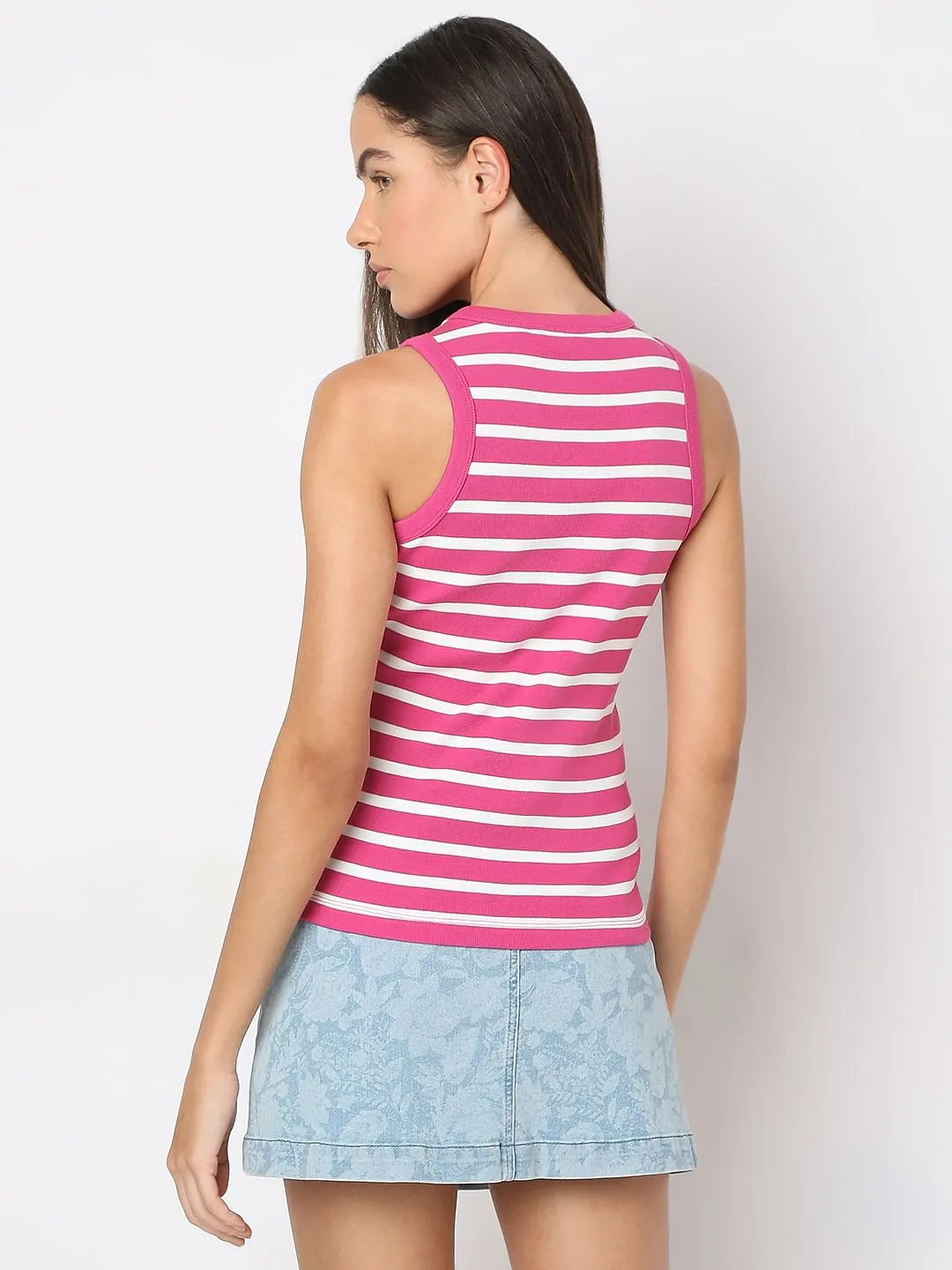 Pink Striped Tank Top