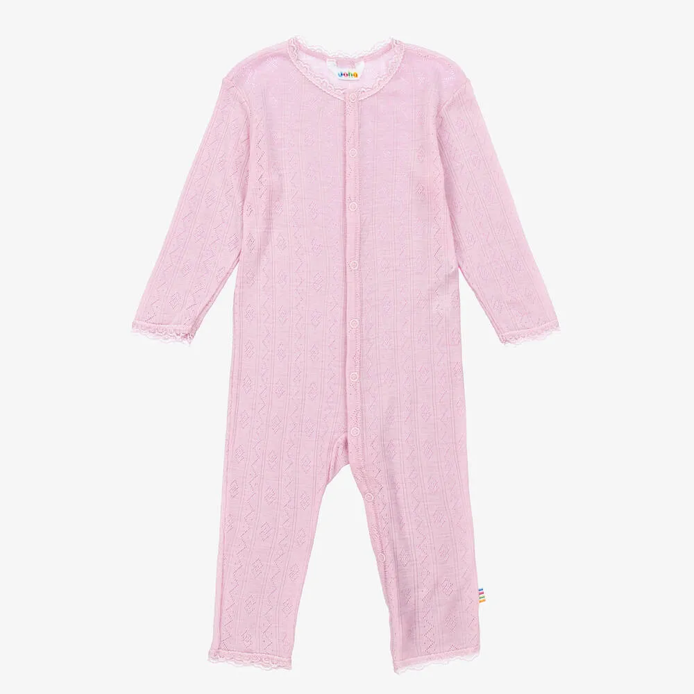 Pink Wool & Silk Thermal Romper