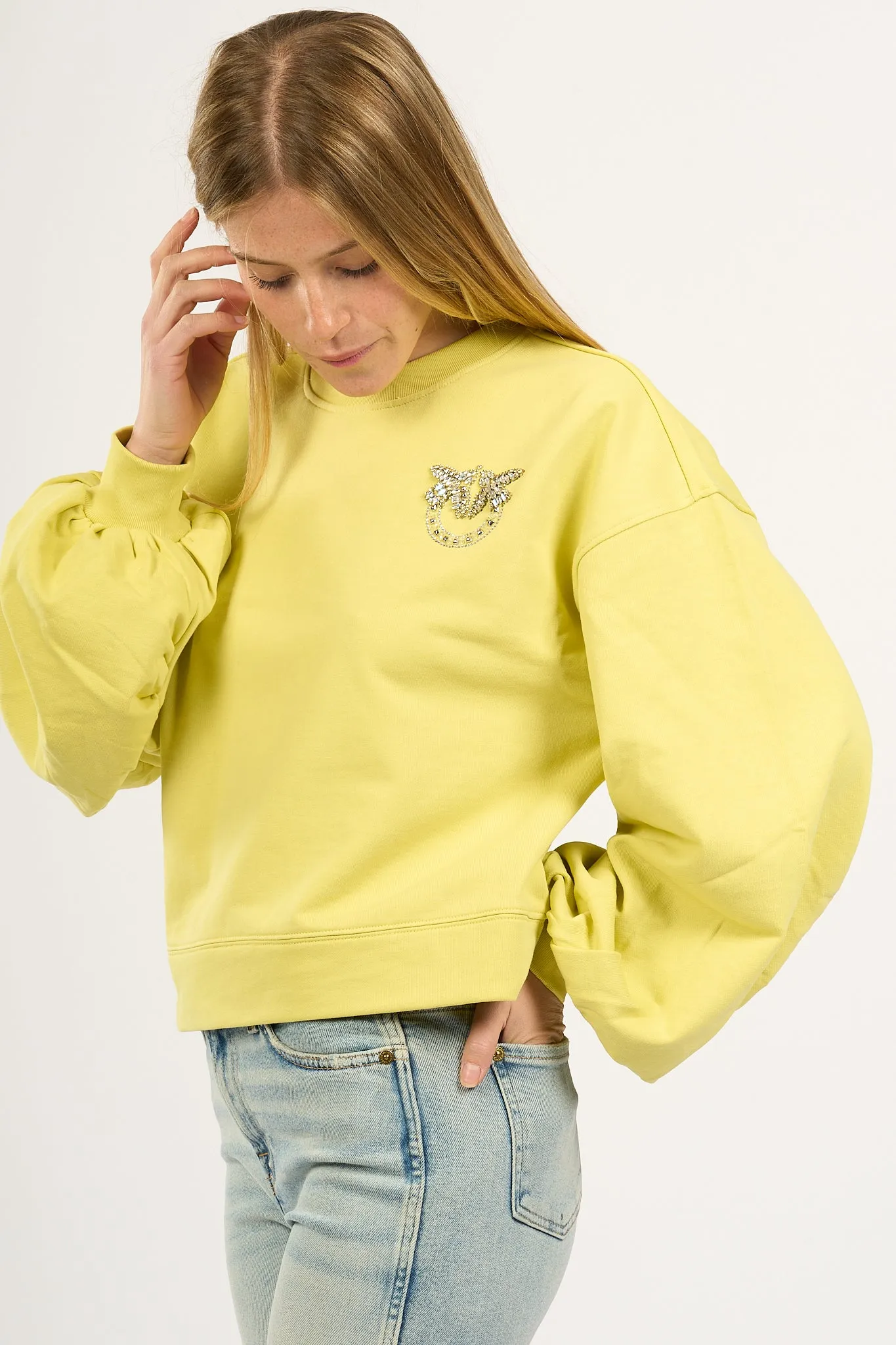 Pinko Felpa Corta Lime Donna