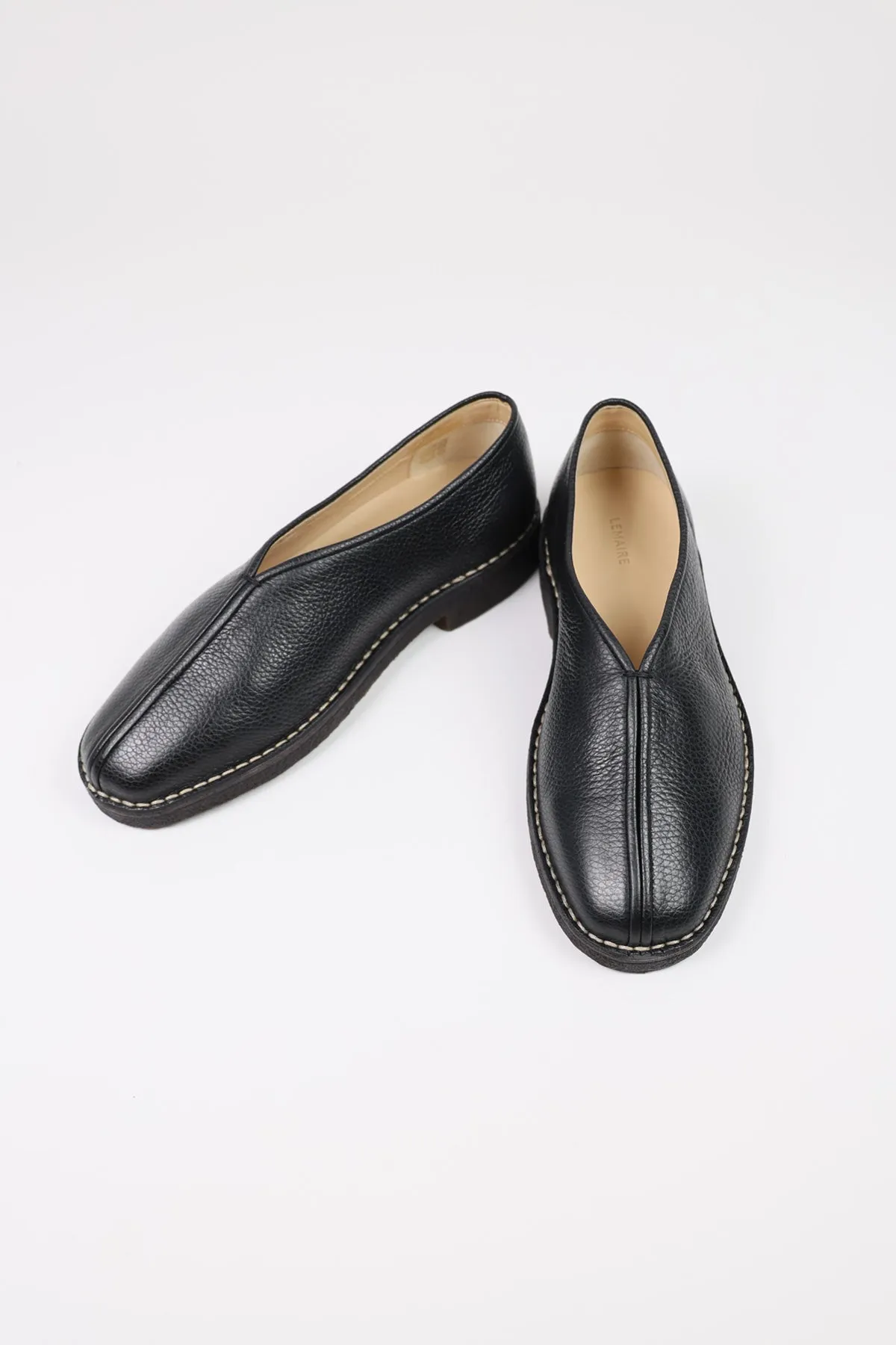 Piped Crepe Slippers - Black