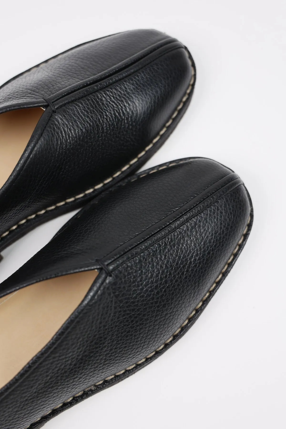 Piped Crepe Slippers - Black