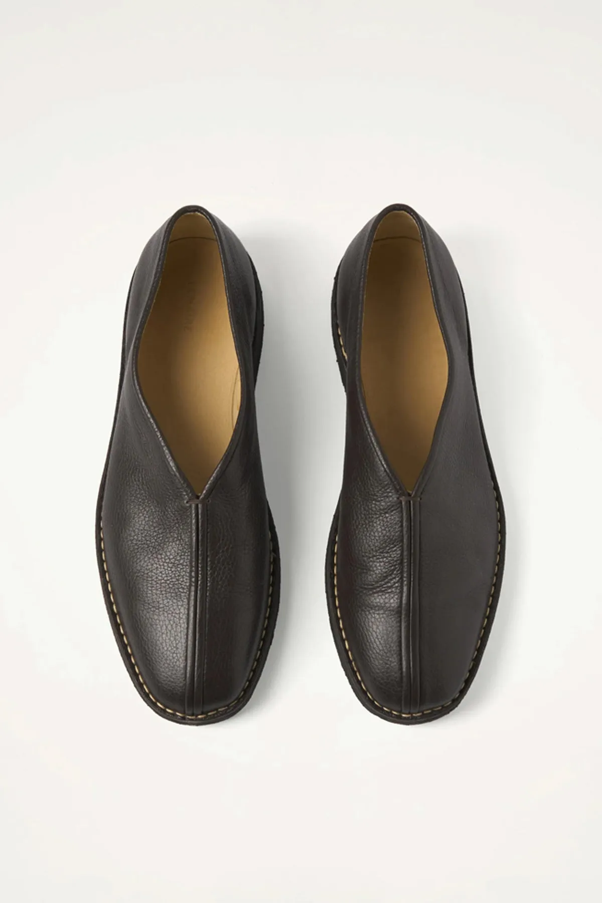 Piped Crepe Slippers - Dark Brown