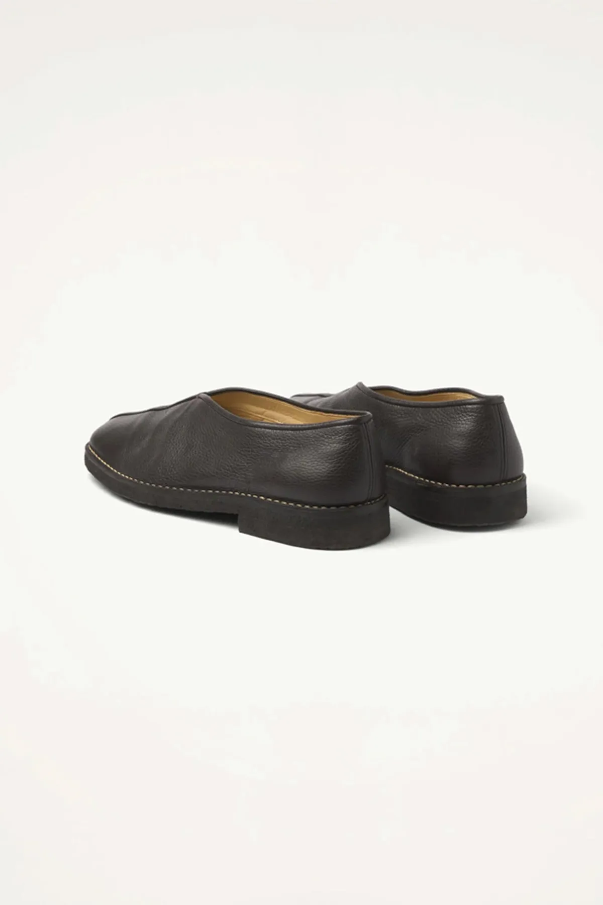 Piped Crepe Slippers - Dark Brown