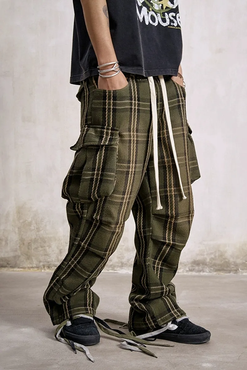 Plaid Loose Fit Cargo Pants