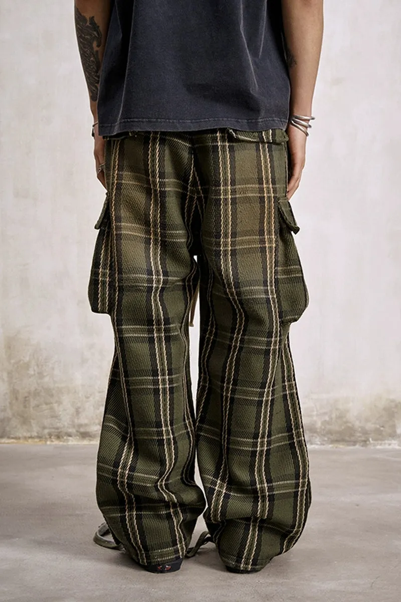 Plaid Loose Fit Cargo Pants