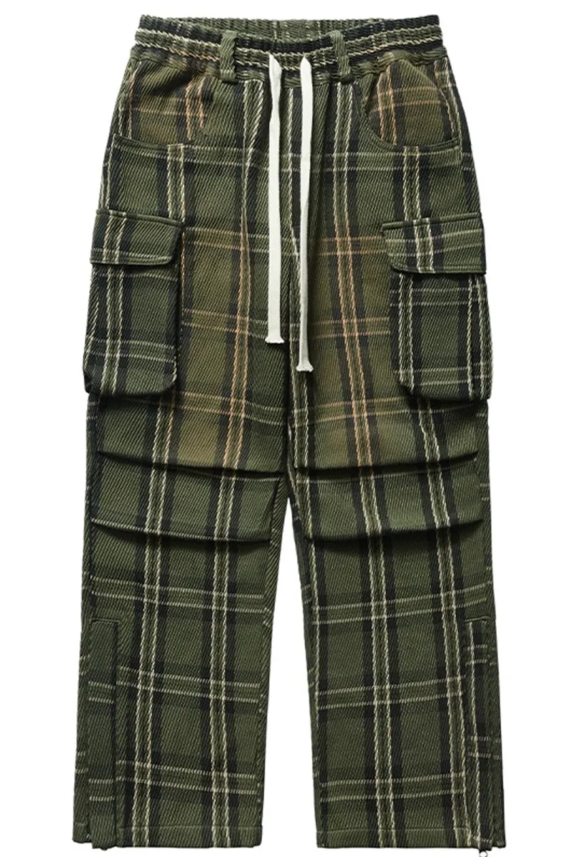 Plaid Loose Fit Cargo Pants