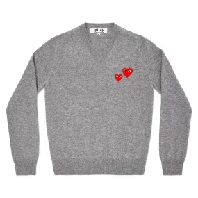 Play Double Heart Jumper  Grey