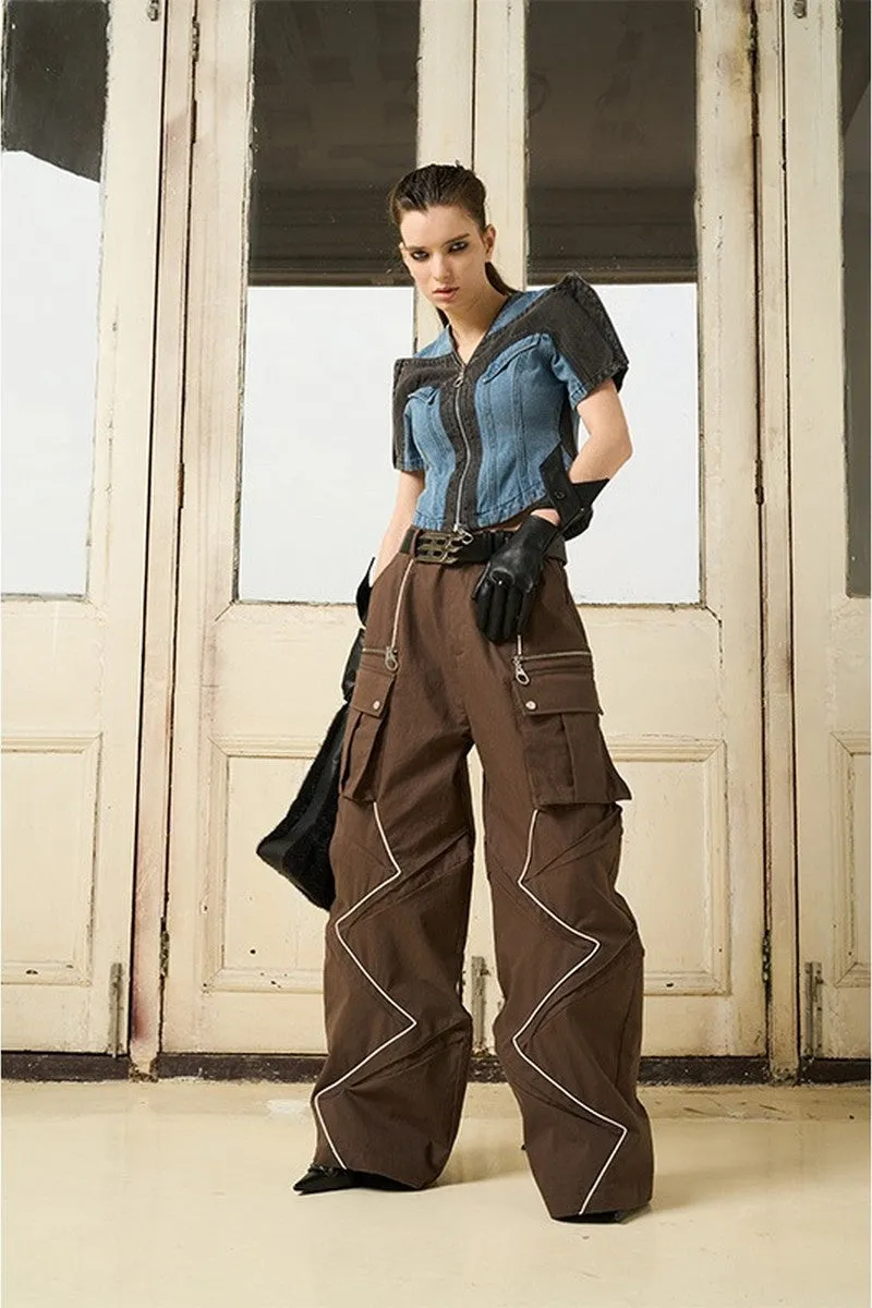 Pleated Loose Cargo Pants