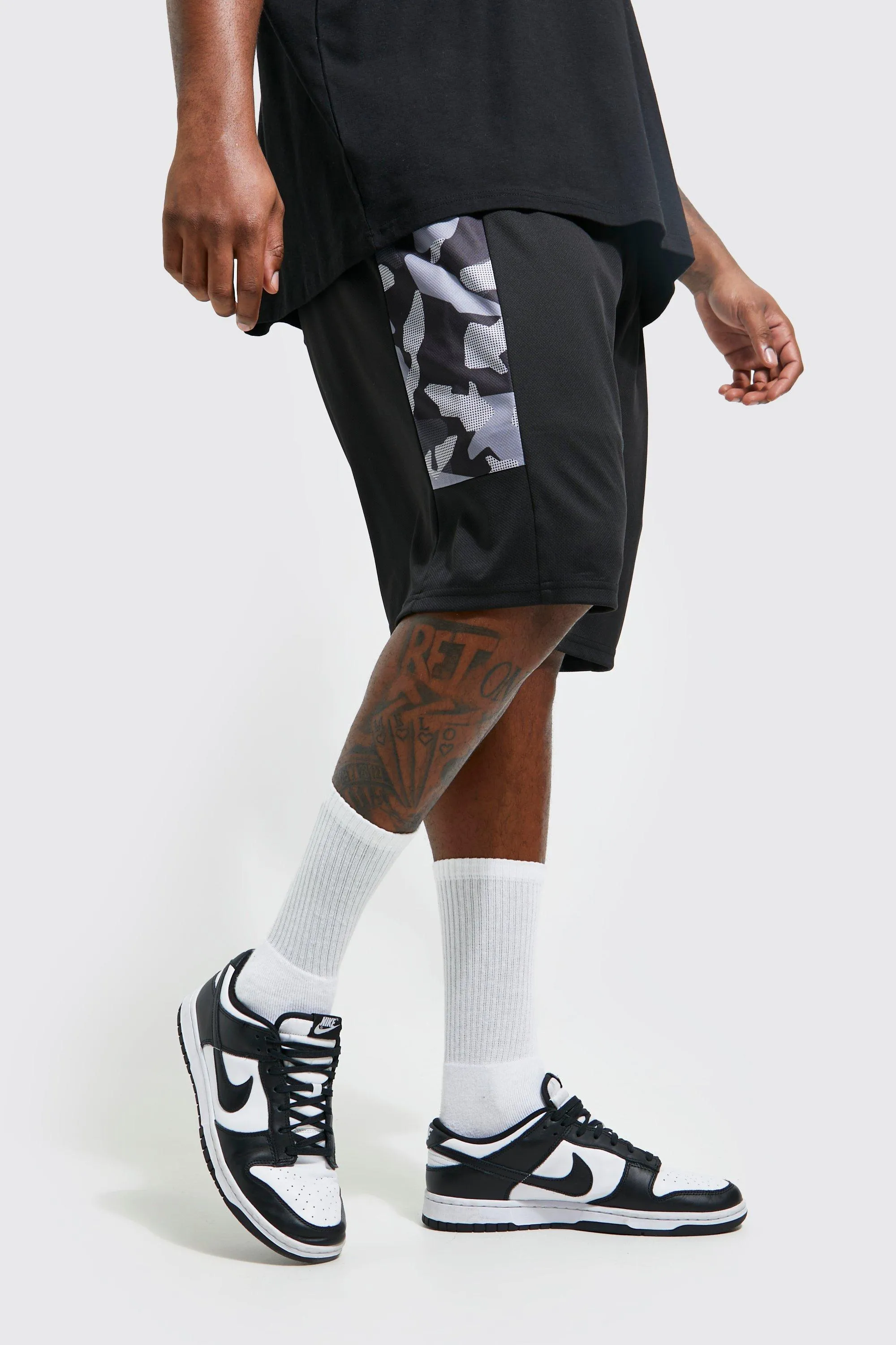 Plus Camo Panel Mesh Basketball Short