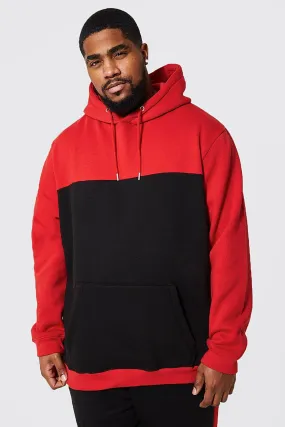 Plus Colour Block Over The Head Hoodie