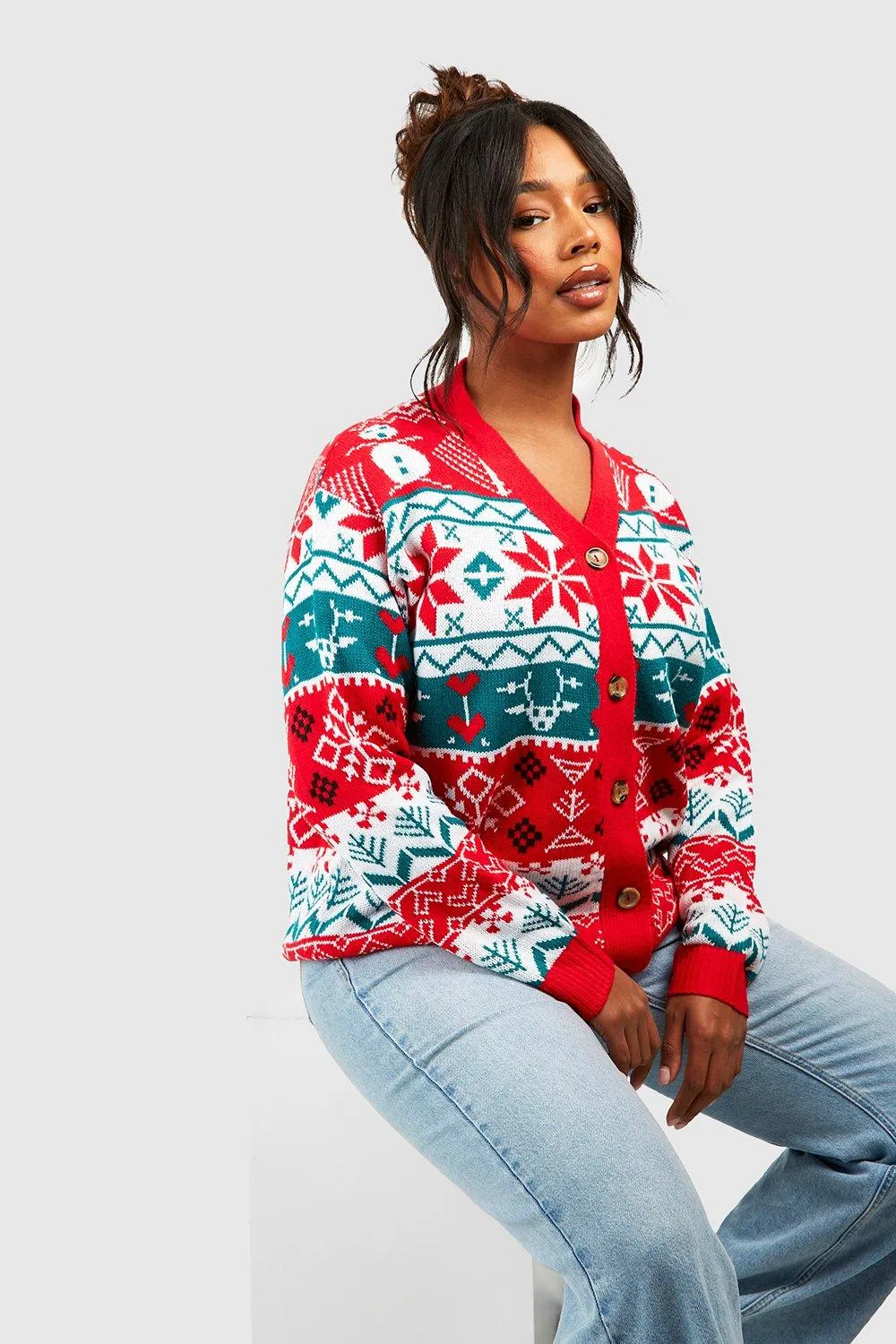 Plus Fairisle Christmas Cardigan