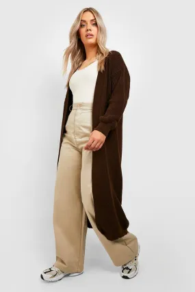 Plus Knitted Oversized Maxi Cardigan