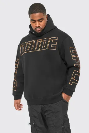 Plus Limited Sleeve Print Hoodie