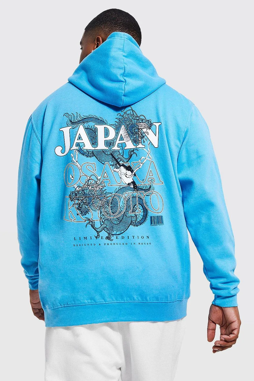 Plus Osaka Tokyo Dragon Back Print Hoodie