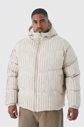 Plus Pleated Puffer With Hood