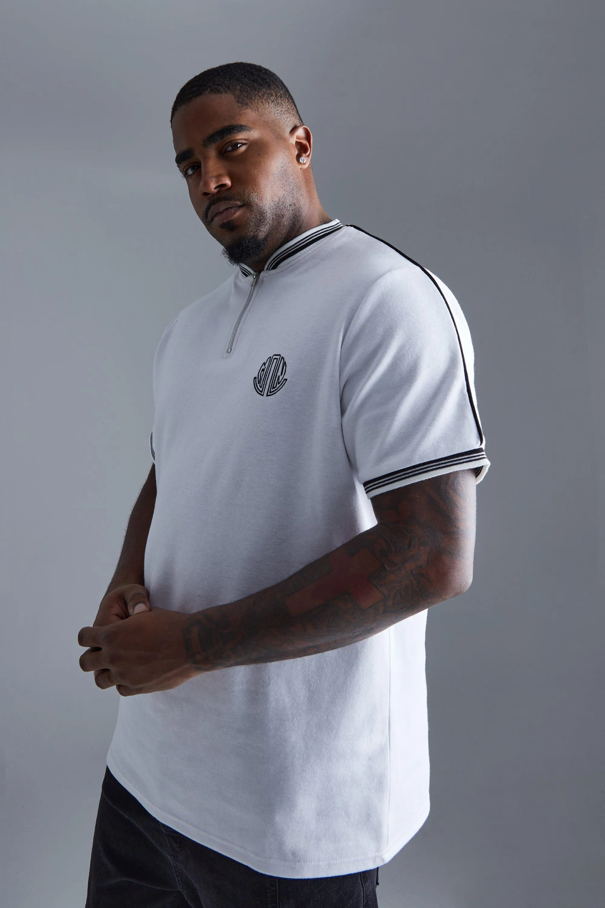 Plus Slim Bomber Neck Interlock Polo