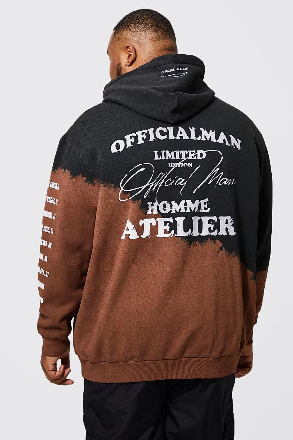 Plus Spliced Tie Dye Print Hoodie