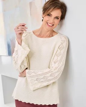 Pointelle Sleeve Jumper
