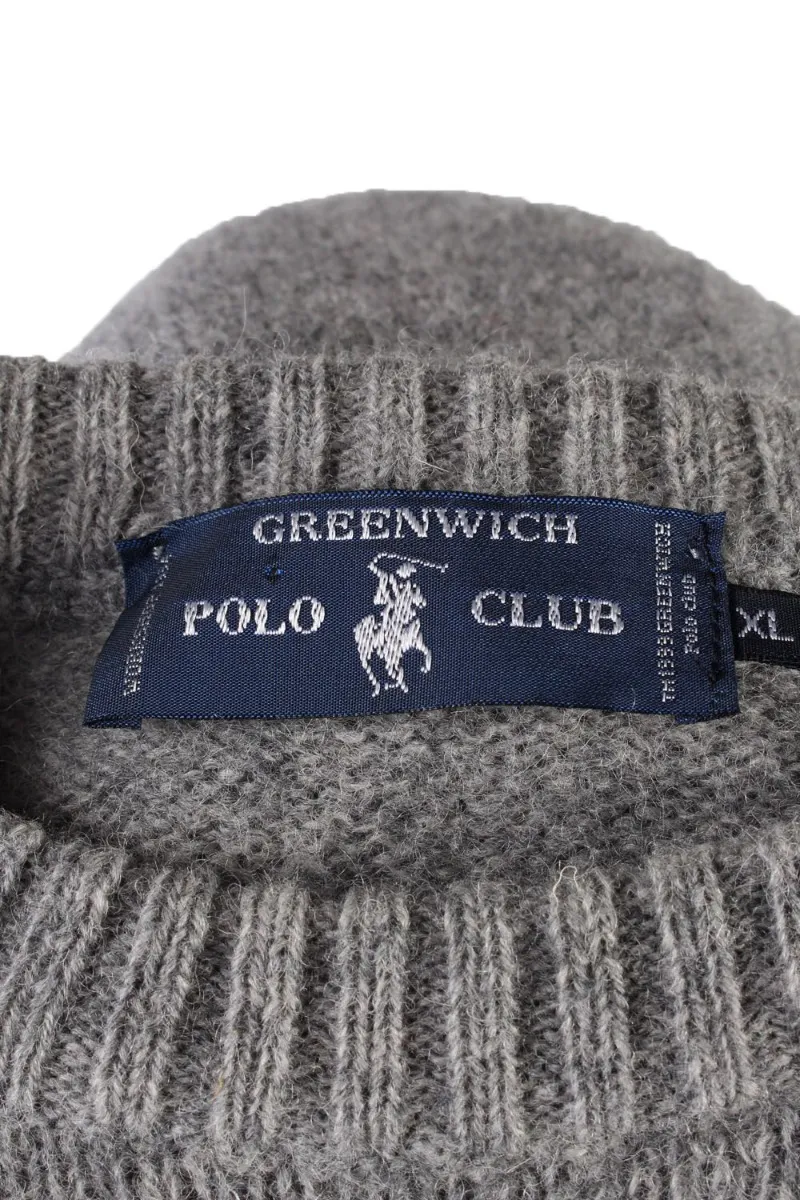Polo Pullover Jumper Grey XL - Pepper Tree London