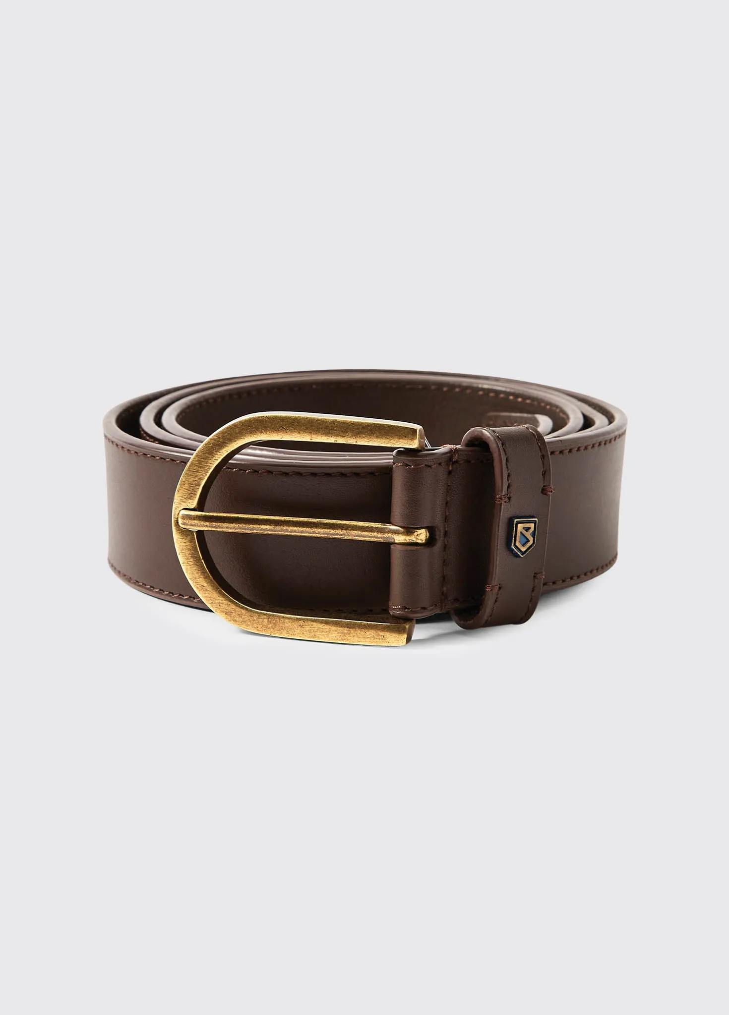 Porthall Mens Leather Belt - Brown