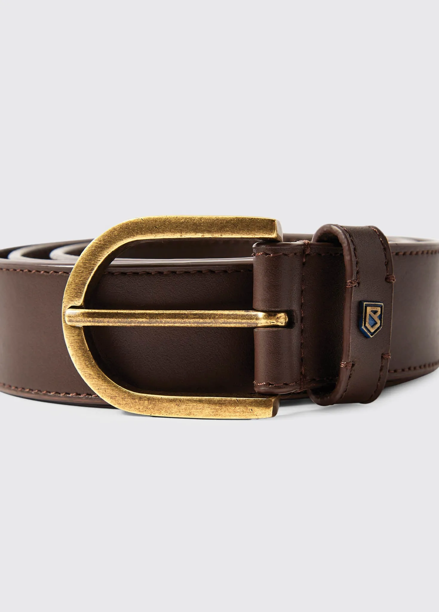 Porthall Mens Leather Belt - Brown