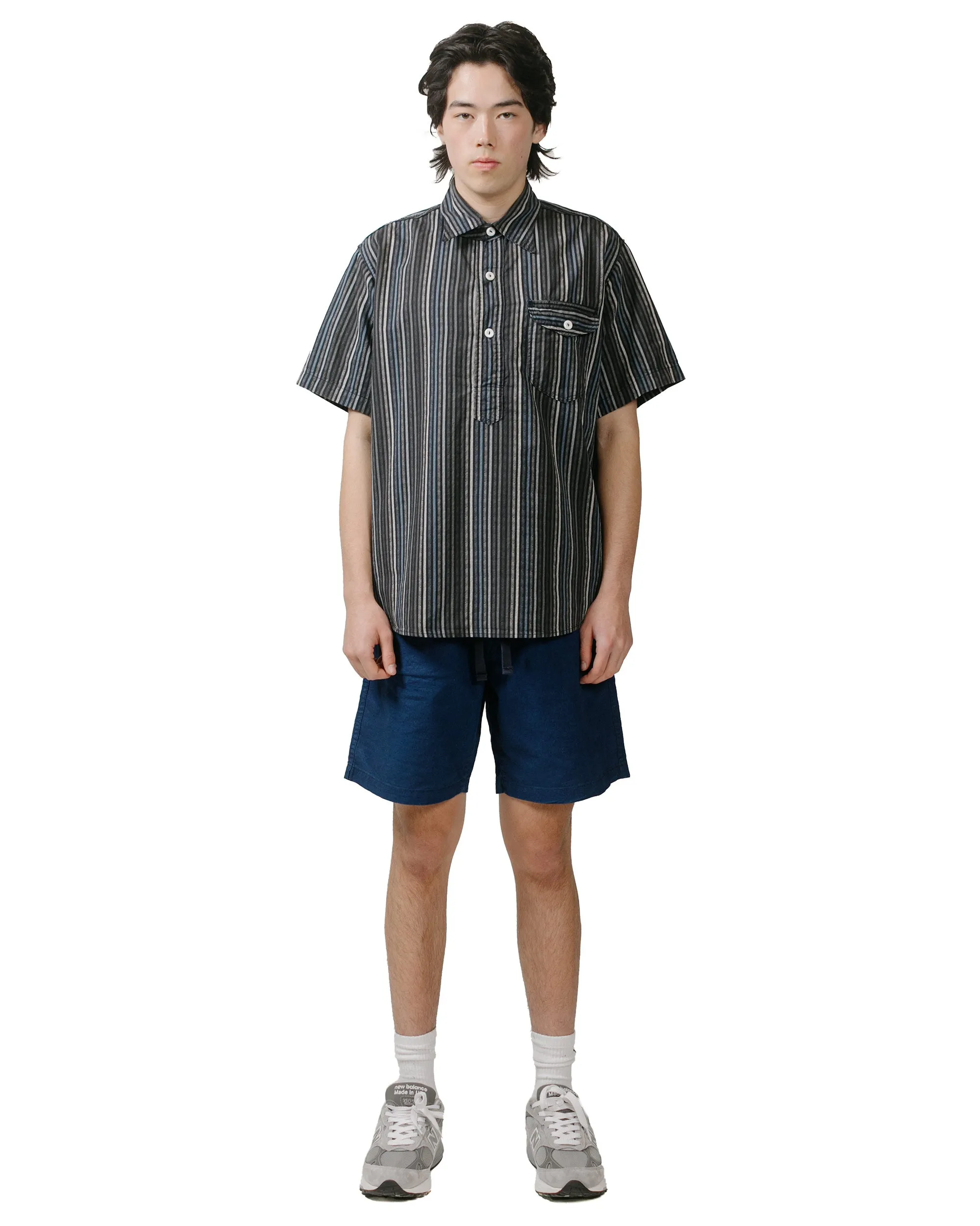 Post O'Alls Pullover Shirt S/S Blue Stripe Blues