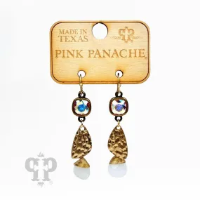 PP AB Hammered Gold Dangle Earrings