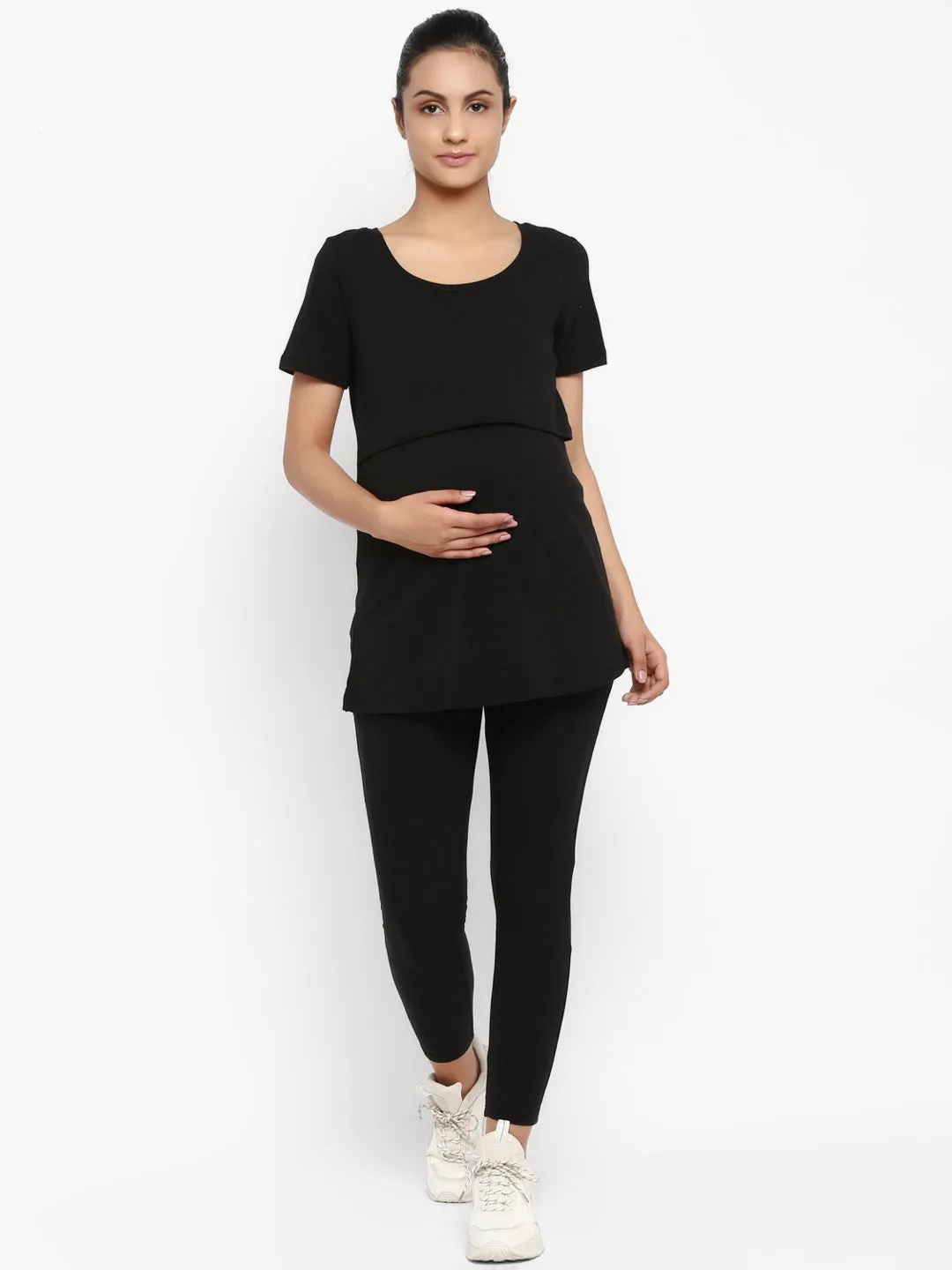 Pregnancy Overbelly Leggings + T-Shirt Set