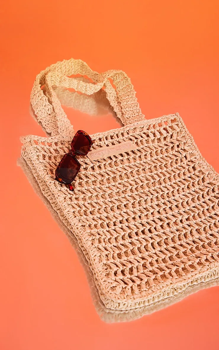Prettylittlething Natural Woven Straw Bag