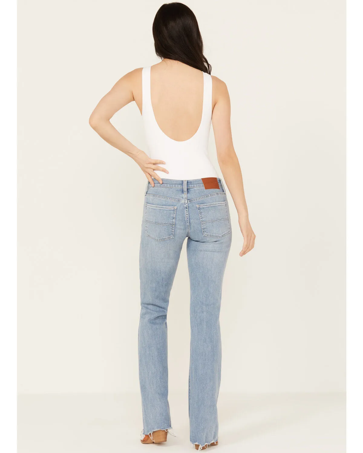 Product Name:  Lucky Brand Women's Light Wash Capsize Destruction Mid Rise Sweet Flare Jeans