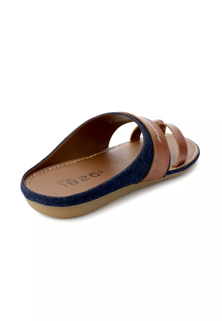 Projet1826 ANOD LEATHER THONG SLIPPER DARK BROWN
