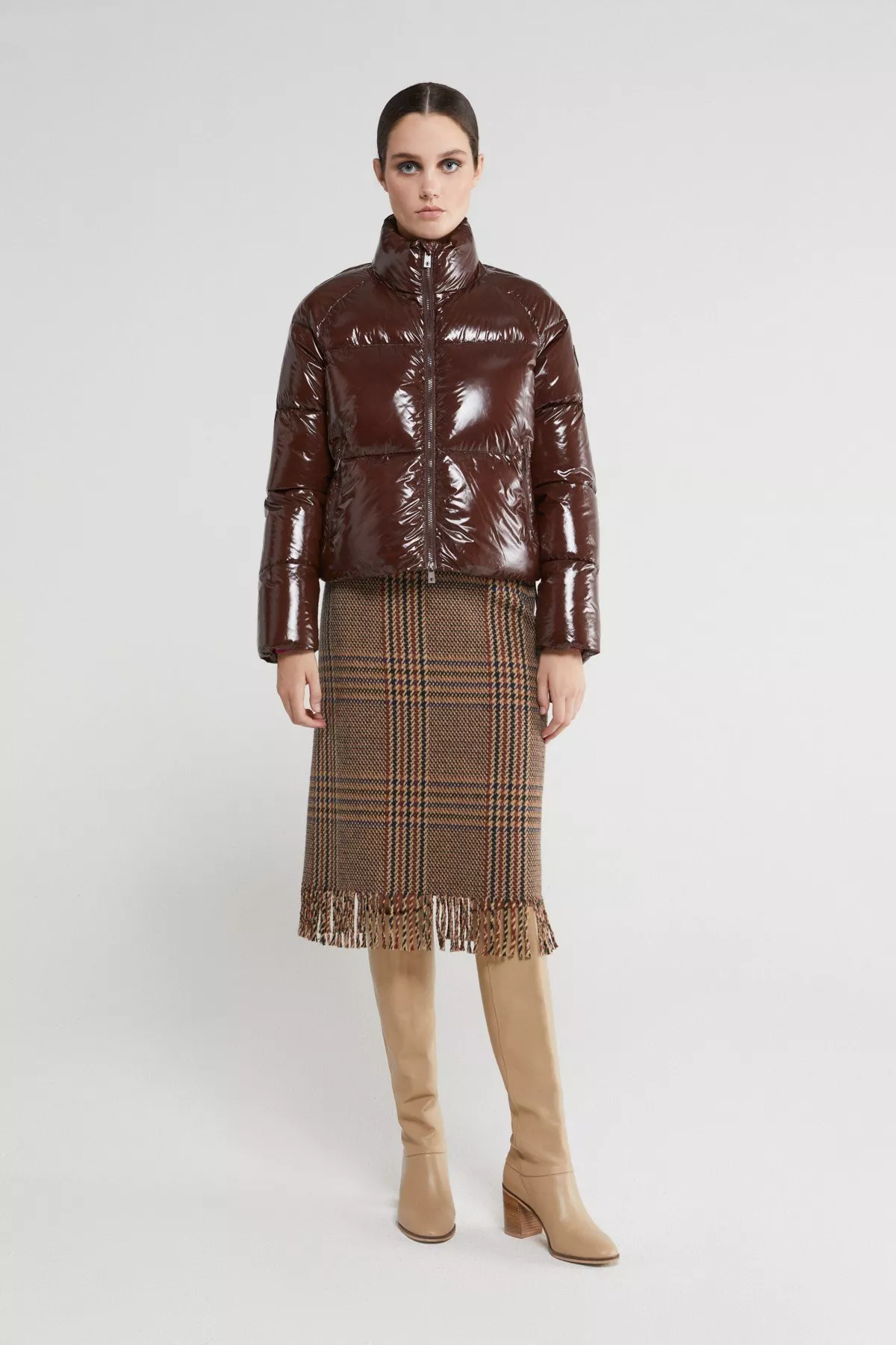 Puffer jacket shiny effect