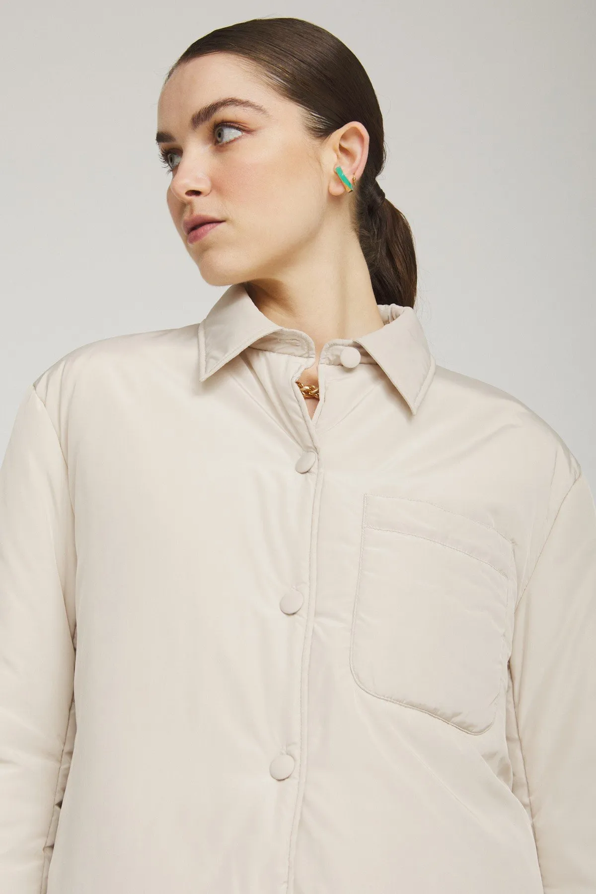 Puffer shirt jacket