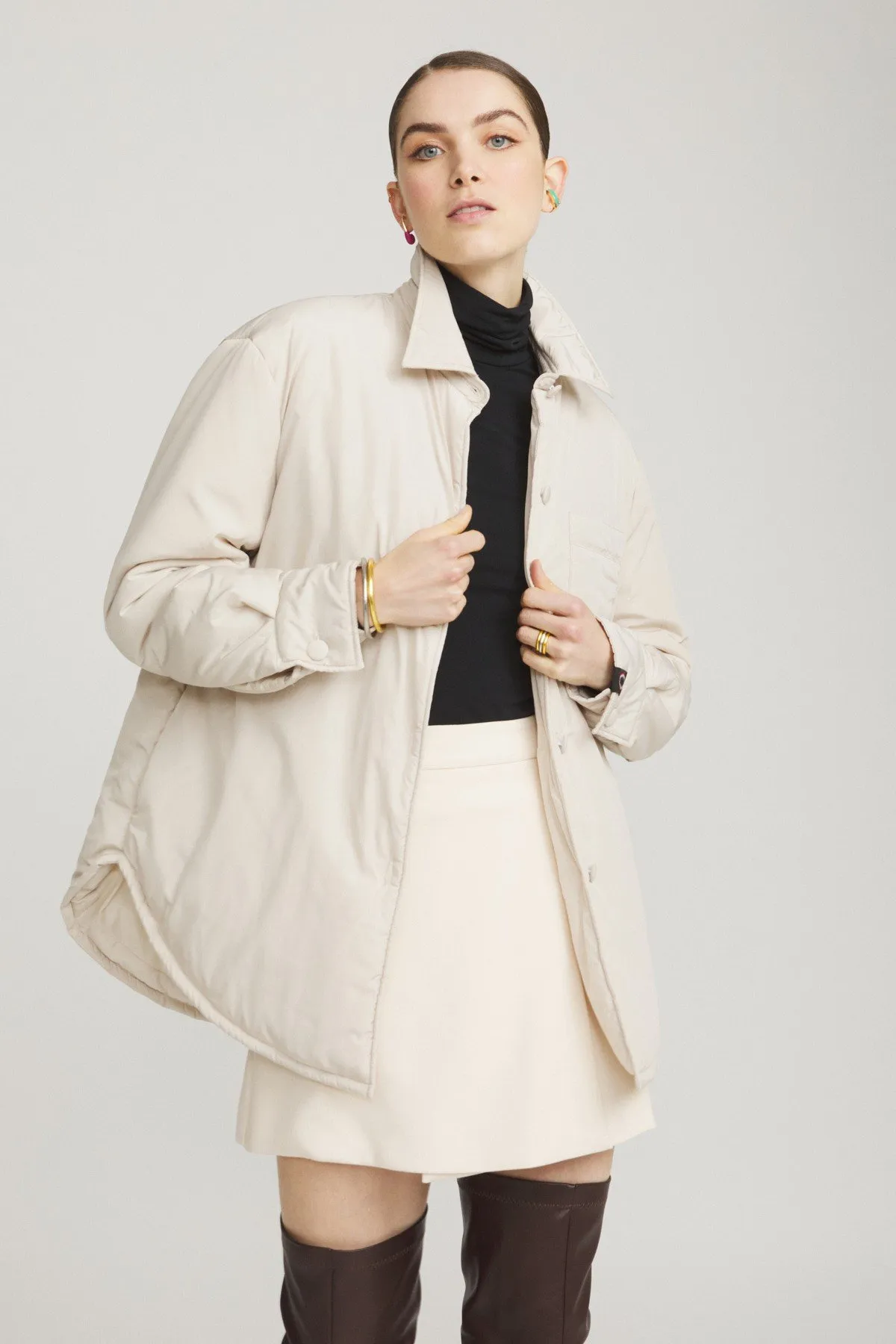 Puffer shirt jacket